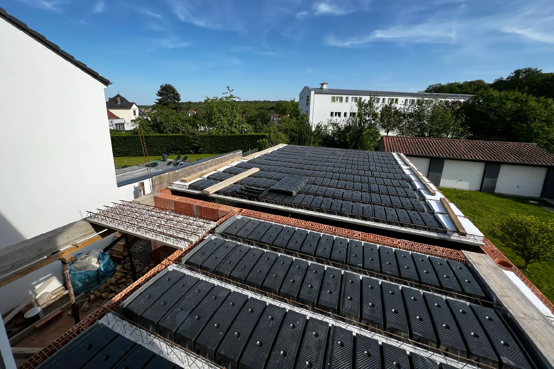 Extension R+1, plancher toiture terrasse